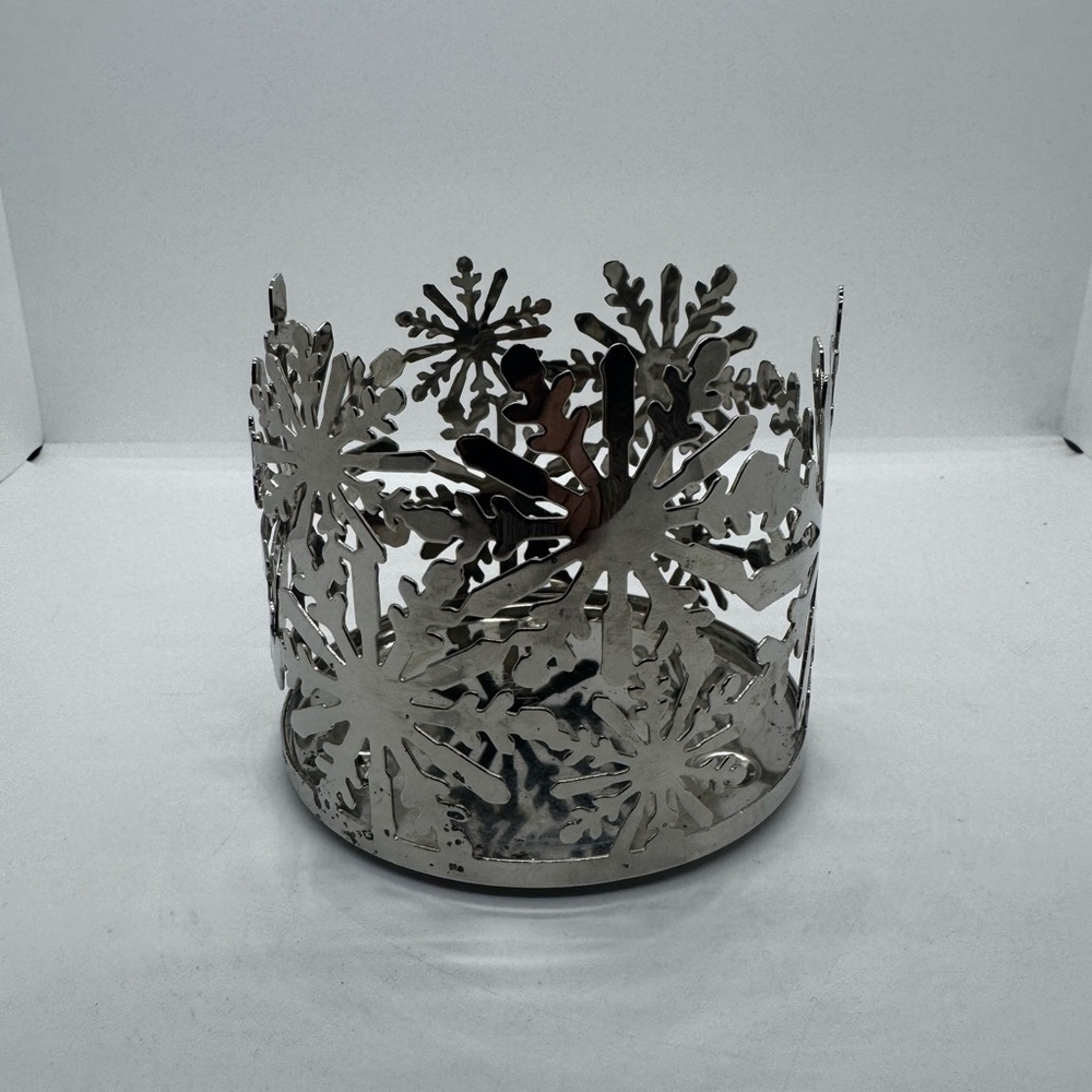 Bath & Body Works Silver Snowflake Candle Holder